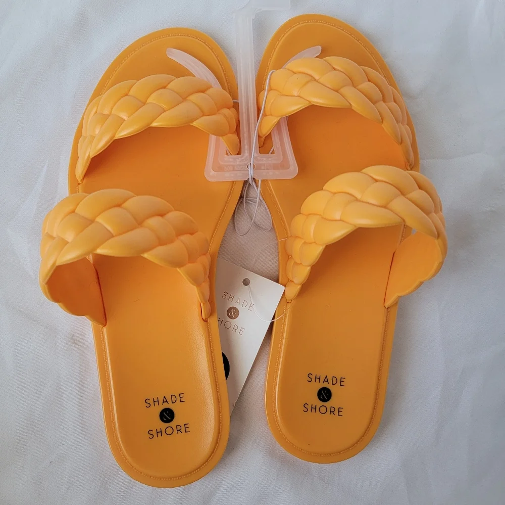 Shade & Shore Reign Braided Jelly Sandals Orange
